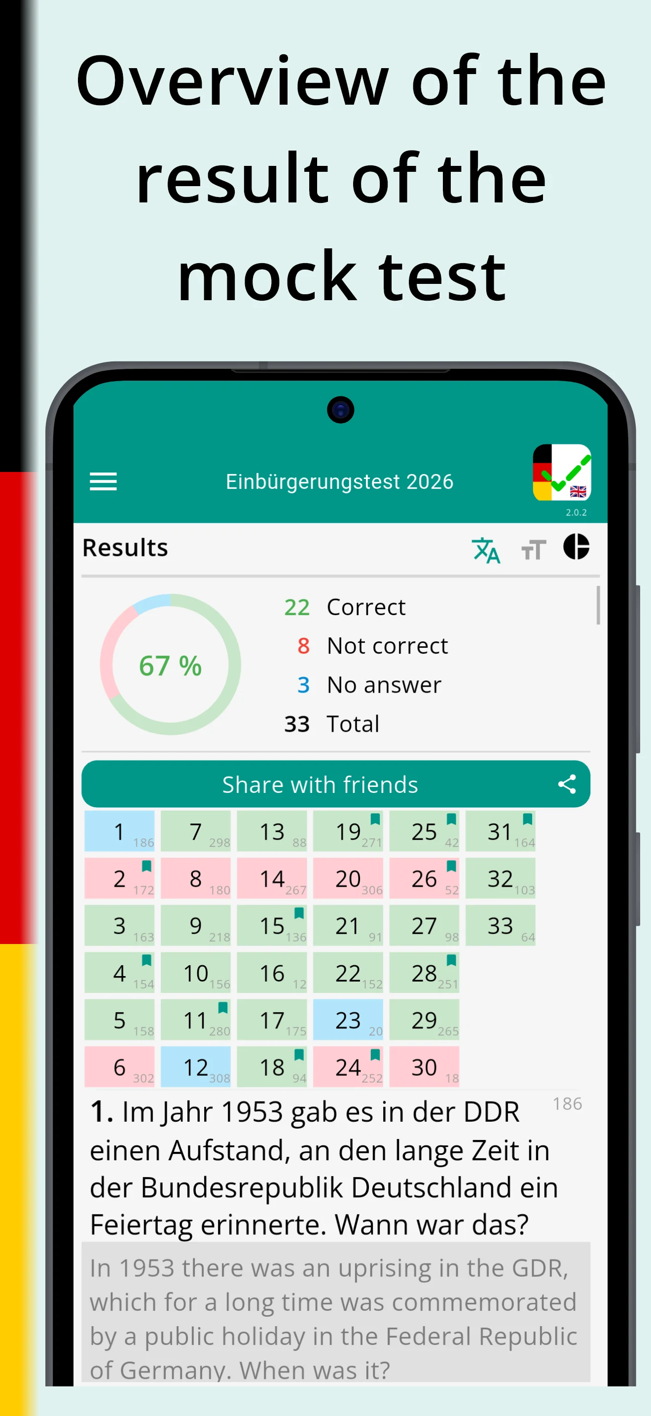 Einbürgerungstest 2026 screenshot