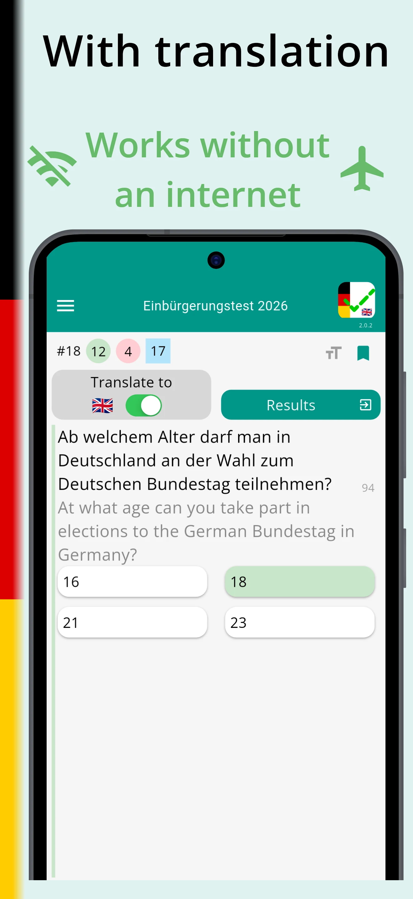 Einbürgerungstest 2026 screenshot